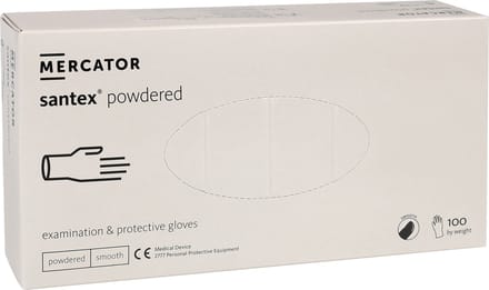 MERCATOR - Witte gepoederde latex handschoenen 100 stuks / XL