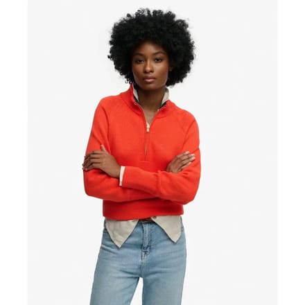 Dames katoen half-zip trui Superdry Classique