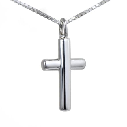 Ashanger zilver, model Kruis rond. Met collier.