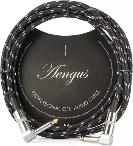 Áengus Black Tweed Gitaarkabel Instrumentkabel - 6.35mm mono jack plug haaks/haaks - 3 meter