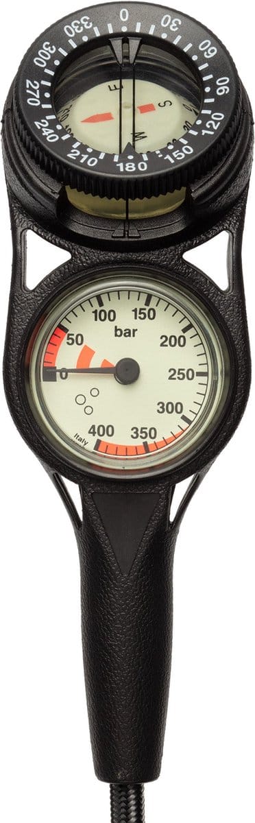 Combo2 - Pressure Gauge 300 bar + Compass with Miflex hose - Manometer - Volwassenen