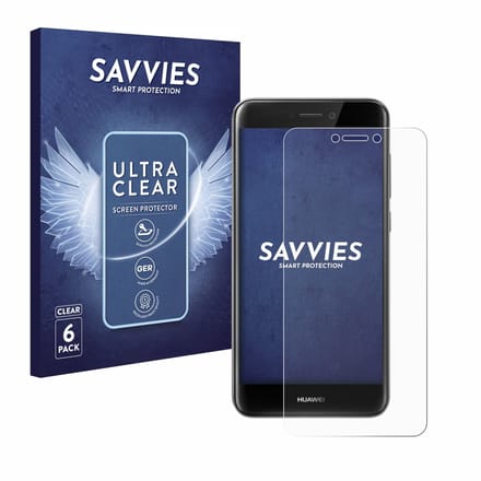 Savvies - Screenprotector voor Huawei P8 Lite 2017 - Folie Beschermfolie transparant 6 Stuks