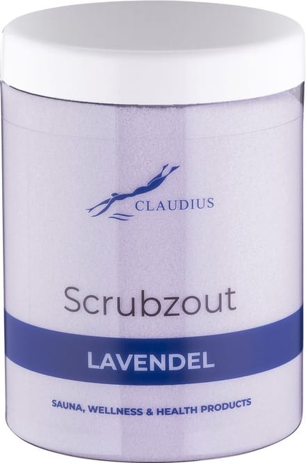 Scrubzout Lavendel in handige pot - 1250 gram - met witte deksel - Hydraterende Lichaamsscrub