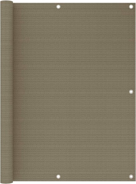 vidaXL - Balkonscherm - 120x600 - cm - HDPE - taupe