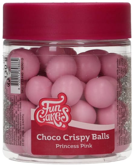 FunCakes Choco Crispy Balls - Parelmoer Roze - 130g - Eetbare Taartdecoratie - Taarttoppers - Chocolade Decoratie