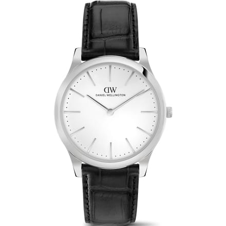 Daniel Wellington DW Watch Pathfinder Black-Croc Frost-White Silver 39mm