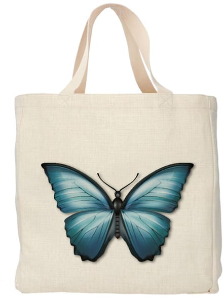 Shopper - Tas - Design - Insect - Blauwe Vlinder - Linnen - Kleurvast