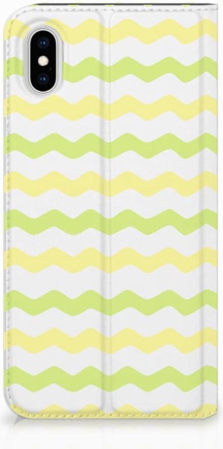 Apple iPhone Xs Max Hoesje met Magneet Waves Yellow