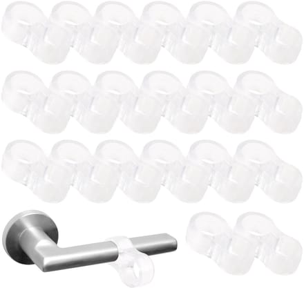 Dailygoods- Deurstopper 20 Stuks - Deurklinkbescherming - Deurklinkbuffer - Deurstoppers Voor Binnen - Transparant - Flexibel PVC - Deurbuffer