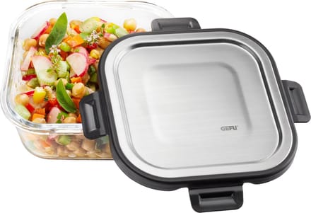 GEFU Vershoudbox Milo - vierkant - glas - 800ml - 15x15cm
