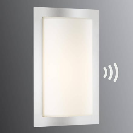 LCD Buitenwandlamp Luis, roestvrij staal, bewegingsmelder