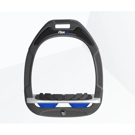 Ingezakte grip stijgbeugels antraciet/grijs/blauw Flex-On Green Composite