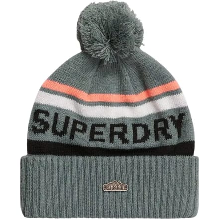 Superdry Gebreide Beanie met Logo Blue Grootte: 1SIZE