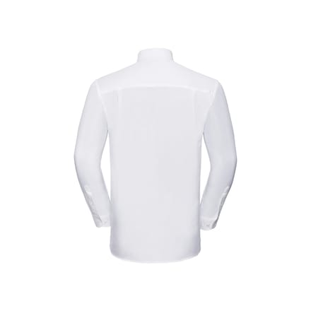 Russell Collection Heren Oxford overhemd met lange mouwen (Wit)