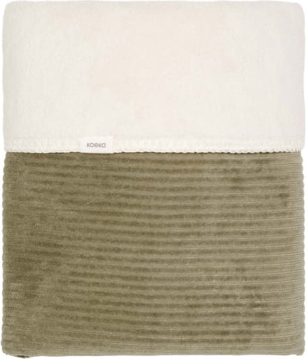 Koeka wiegdekentje teddy Vik moss 75x100