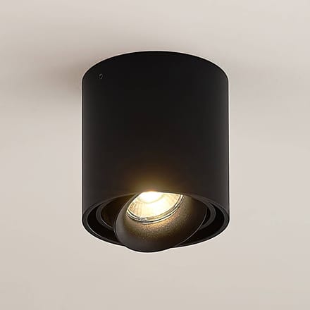 Arcchio - plafondlamp - 1licht - Aluminium - H: 9.4 cm - GU10 - zwart