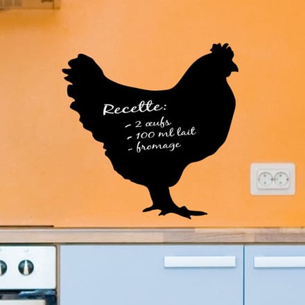Schoolbordsticker - uitwisbare zelfklevende muurstickers - KIP - 55x55cm
