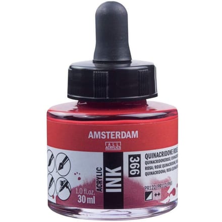 Flacon encre acrylique Acrylic Ink Amsterdam 30ml rose quinacridone rose