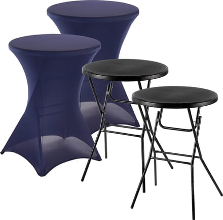 Bardi Stretch Statafelhoes - Statafelrok 2 Stuks - 80 x 110 cm. Donkerblauw