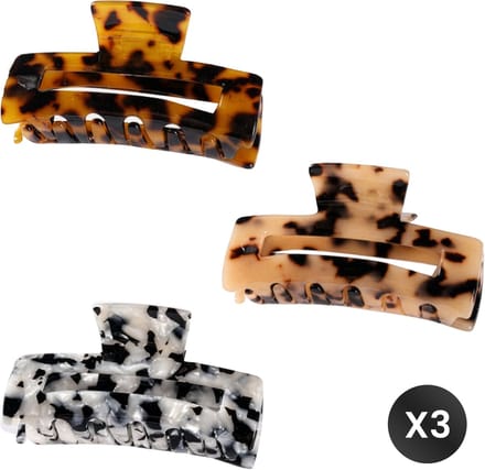 DIVERZA Haarklem – Haarclips Dames – Haarklemmen Groot – Haarklip Panterprint – Cadeau – 3 Stuks