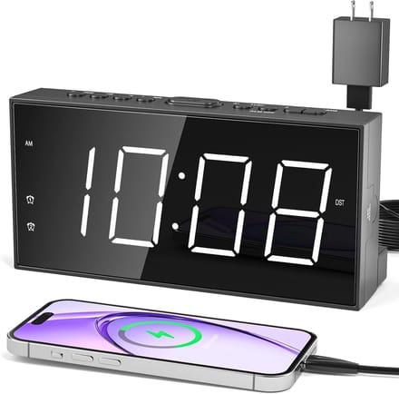 Grote Digitale Wekker met LED Display, Dubbel Alarm en USB Oplaadpoort