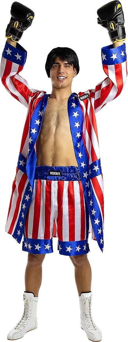 FUNIDELIA Rocky Balboa Boksjas voor mannen - Maat: M - Blauw