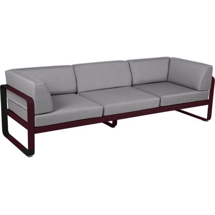 Fermob BELLEVIE club sofa 3 zits - B9 zwarte kers - 79 Flanelgrijs