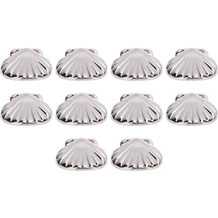 10 Sets Schelp Rivet Zilver 33mm Decoratieve Zinklegering Rivets en 4,5mm PH Schroeven voor Riem Tas white