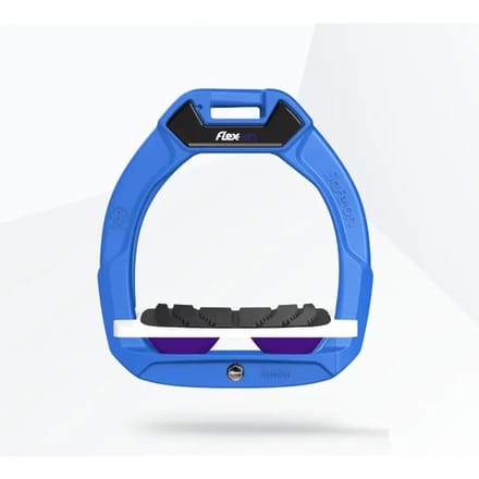 Veiligheids-strijkers voor paardrijden Ingelengd Grip Blauw/Wit/Paarse kind Flex-On Safe-On