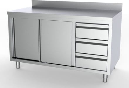 700 WERKTAFEL SCHUIFDEUREN LADEN RECHTS MET RAND | 7333.0272
