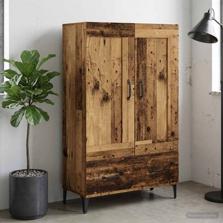 vidaXL - Highboard - Oud - hout - 70 - x - 31 - x - 115 - cm - Bewerkt - hout