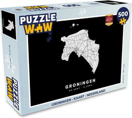 Puzzel Groningen - Kaart - Nederland - Legpuzzel - Puzzel 500 stukjes