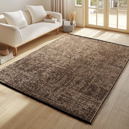 TapisTrend Designer tapijt Bruin 80x150 cm Binnenkleed, gemarmerd patroon, bruine, katoenchenille, modern design