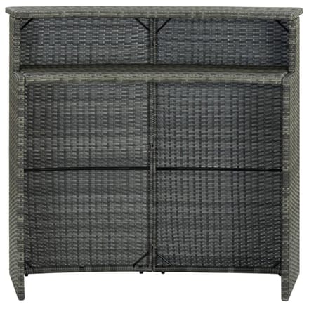 vidaXL - Tuinbartafel - 120x55x110 - cm - poly - rattan - grijs