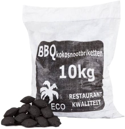BBQdeco Kokosnootbriketten 10 kg - Restaurant kwaliteit
