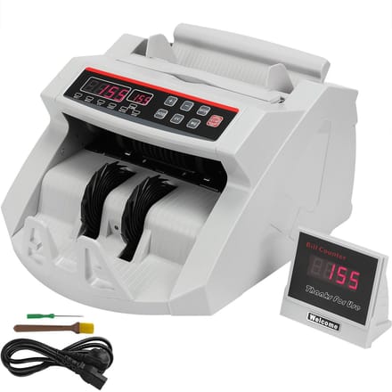 Geldtelmachine - Geld teller - Biljettelmachine - Valsgelddetector - Biljetten teller - Met extern display - 26 x 23.5 x 17 cm - 7 kg