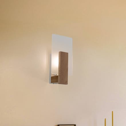 Envostar Peach Puff wandlamp met glas, hout