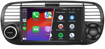 Carplay autoradio voor Fiat 500 | 2007 t/m 2015 | Android 13 | Draadloos Apple Carplay & Android auto | 1GB + 32GB | 4-Core processor | Denago | 2025 model | 2007 2008 2009 2010 2011 2012 2013 2014 2015 | Bluetooth & Wifi