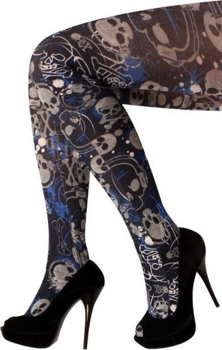 Panty piraat zwart - wit - blauw