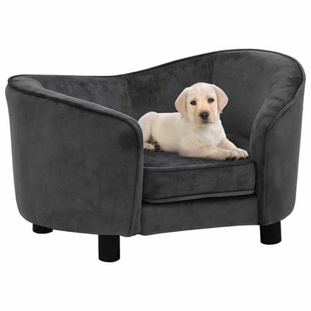 vidaXL - Hondenbank - 69x49x40 - cm - pluche - donkergrijs
