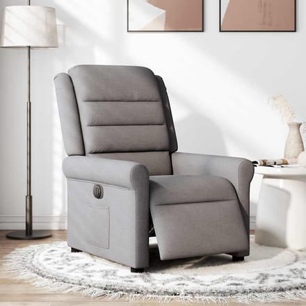 vidaXL - Fauteuil - verstelbaar - elektrisch - stof - taupe