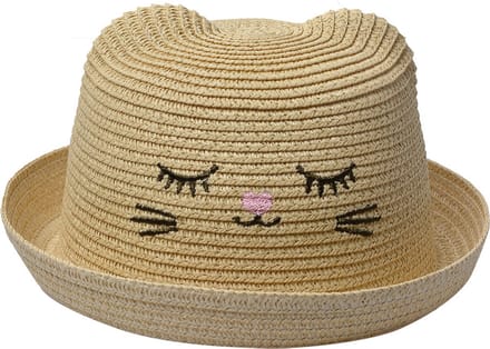 Clayre & Eef Hoed Kind Beige Papierstro Kat