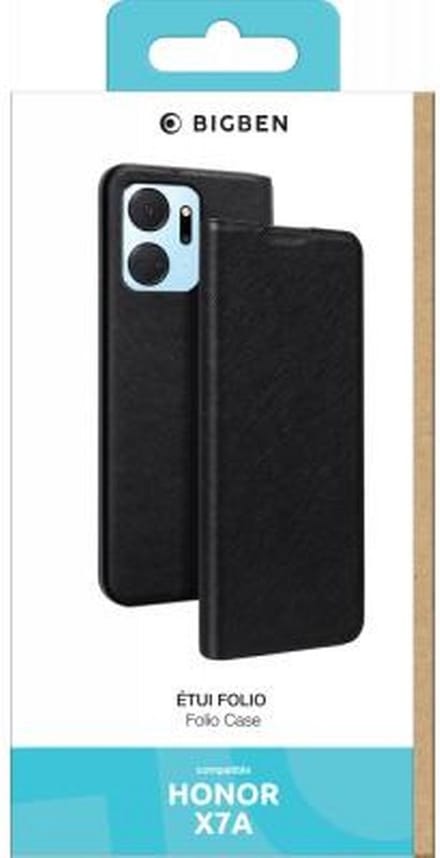 Bigben Connected, Hoesje geschikt voor Honor X7A - Folio, Zwart