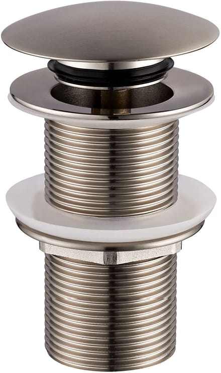Wiesbaden UniMatch Clickwaste Afvoerplug Verlengd 5/4 Inch - Geborsteld Staal