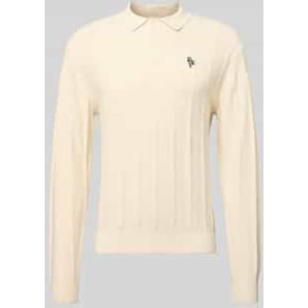 Gebreide pullover met Structuurpatroon en Polokraag