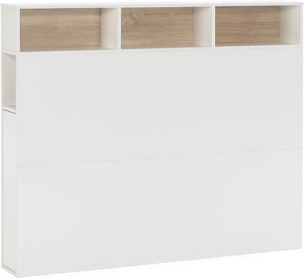 Bed hoofdeinde - Opbergruimte hoofdbord - Slaapkamerinrichting - Met 2 deuren - 95 cm breed - Wit