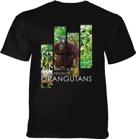 T-shirt Protect Orangutan Split Portrait Black S