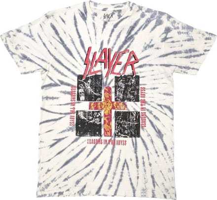 Slayer - Quad Seasons Heren T-shirt - S - Wit/Grijs