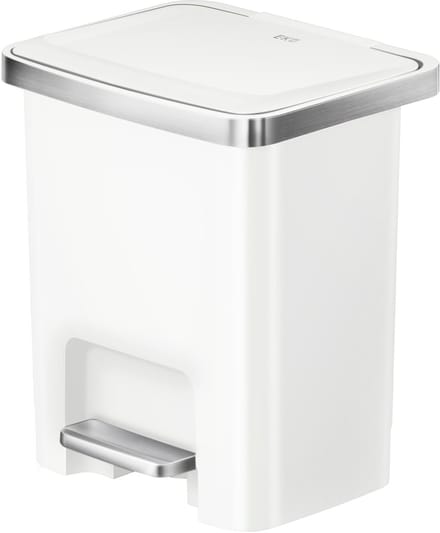 EKO - Hana 2 Pedaalemmer 15 liter - Plastic - wit - Prullenbak