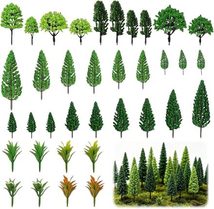 Miniatuur Bomen Set van 36 Stuks voor Modelbouw, Spoorwegaccessoires en Landschapsontwerp (3-7,5 cm)